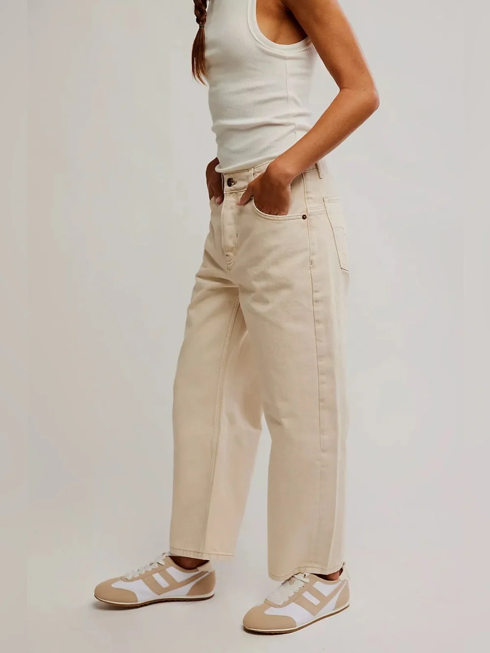 Like New Free People We The Free Deep Trance Dropped Boyfriend Barrel Jeans